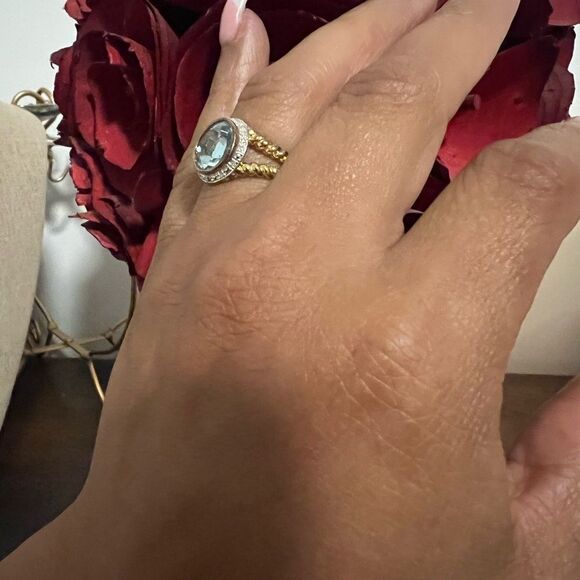 Sterling Silver Nataliya V. Collister's NVC Topaz Ring Sz 8 - Picture 3 of 9